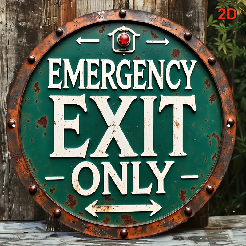 2D Industrial Retro Metal Emer – Emergency Exit Sign recenzja i cena