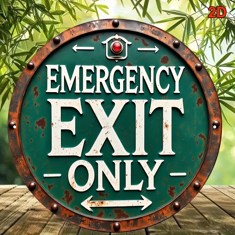 2D Industrial Retro Metal Emer – Emergency Exit Sign recenzja i cena