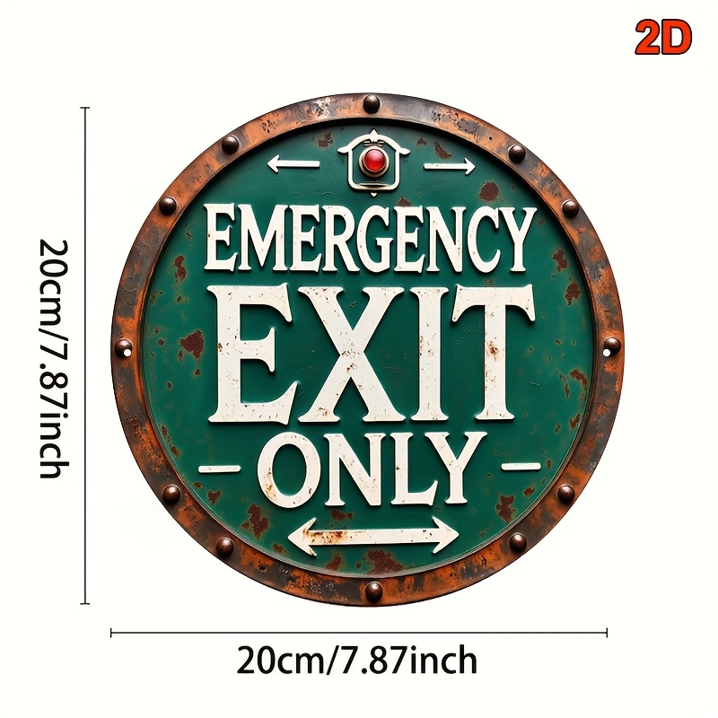 2D Industrial Retro Metal Emer – Emergency Exit Sign recenzja i cena