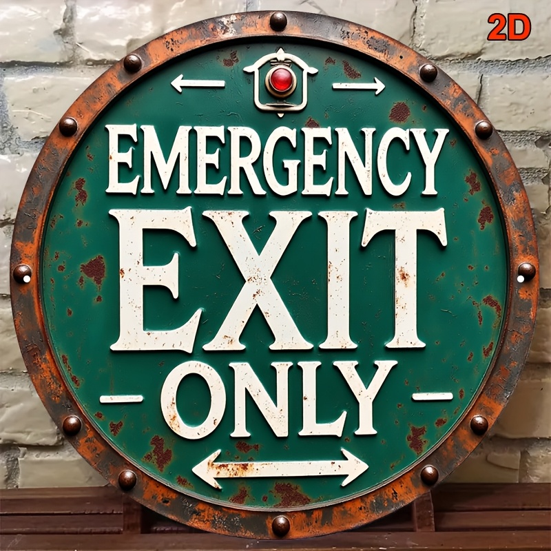 2D Industrial Retro Metal Emer – Emergency Exit Sign recenzja i cena