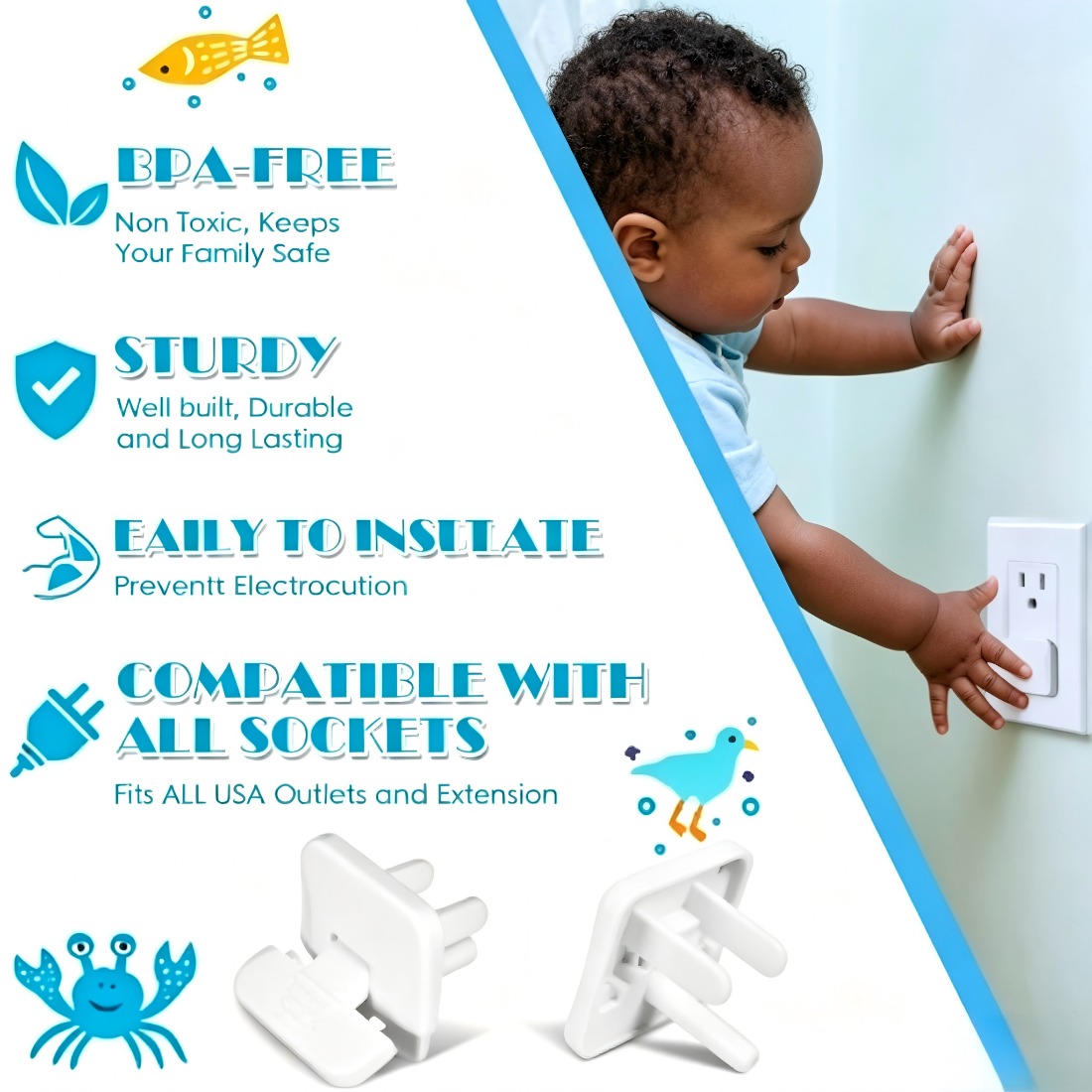 38 Pcs White Plastic Childproo – Outlet Cover Baby recenzja i cena