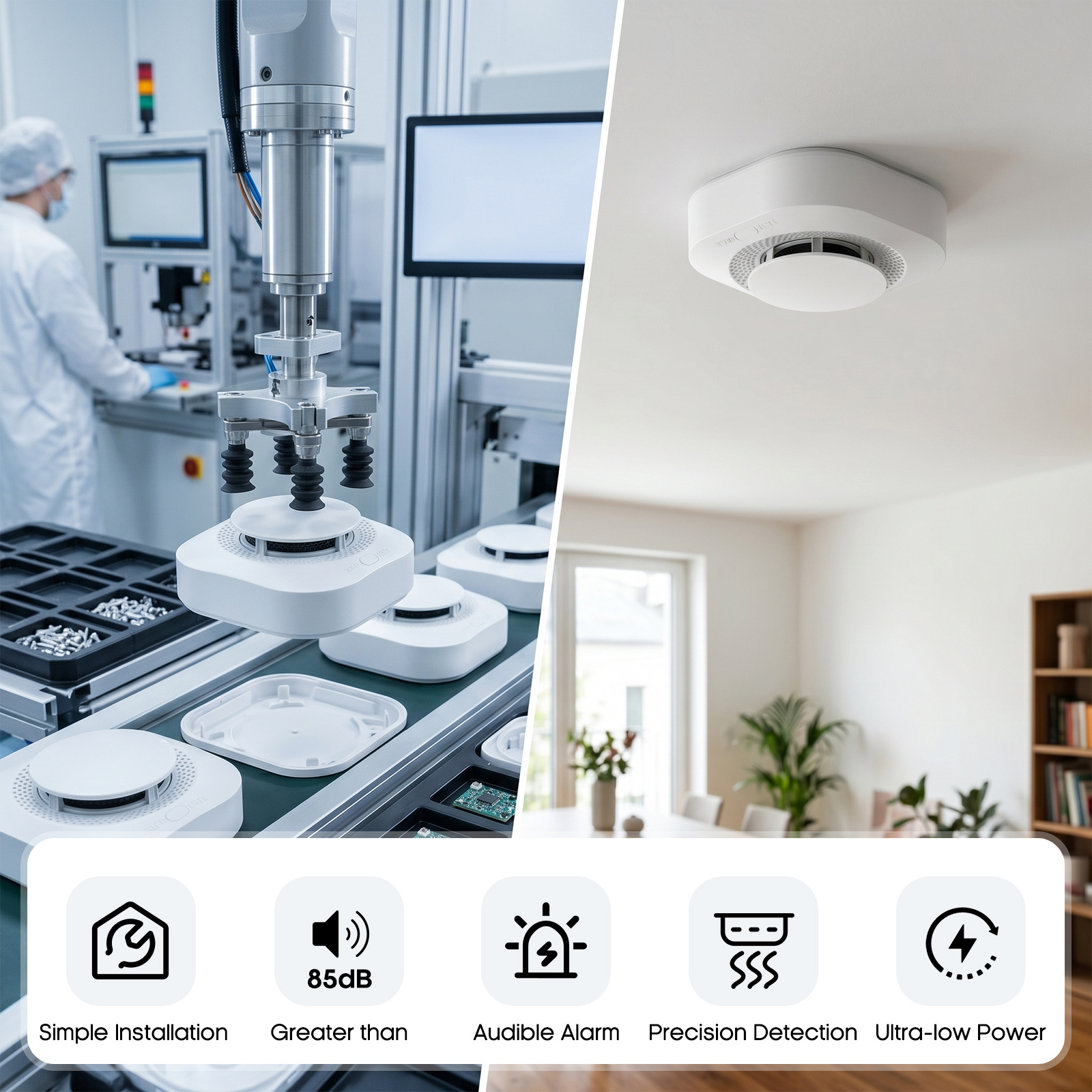 4 / 6 / 8 / 12 PCS Tuya Zigbee – Smoke Detector Interconnected recenzja i cena