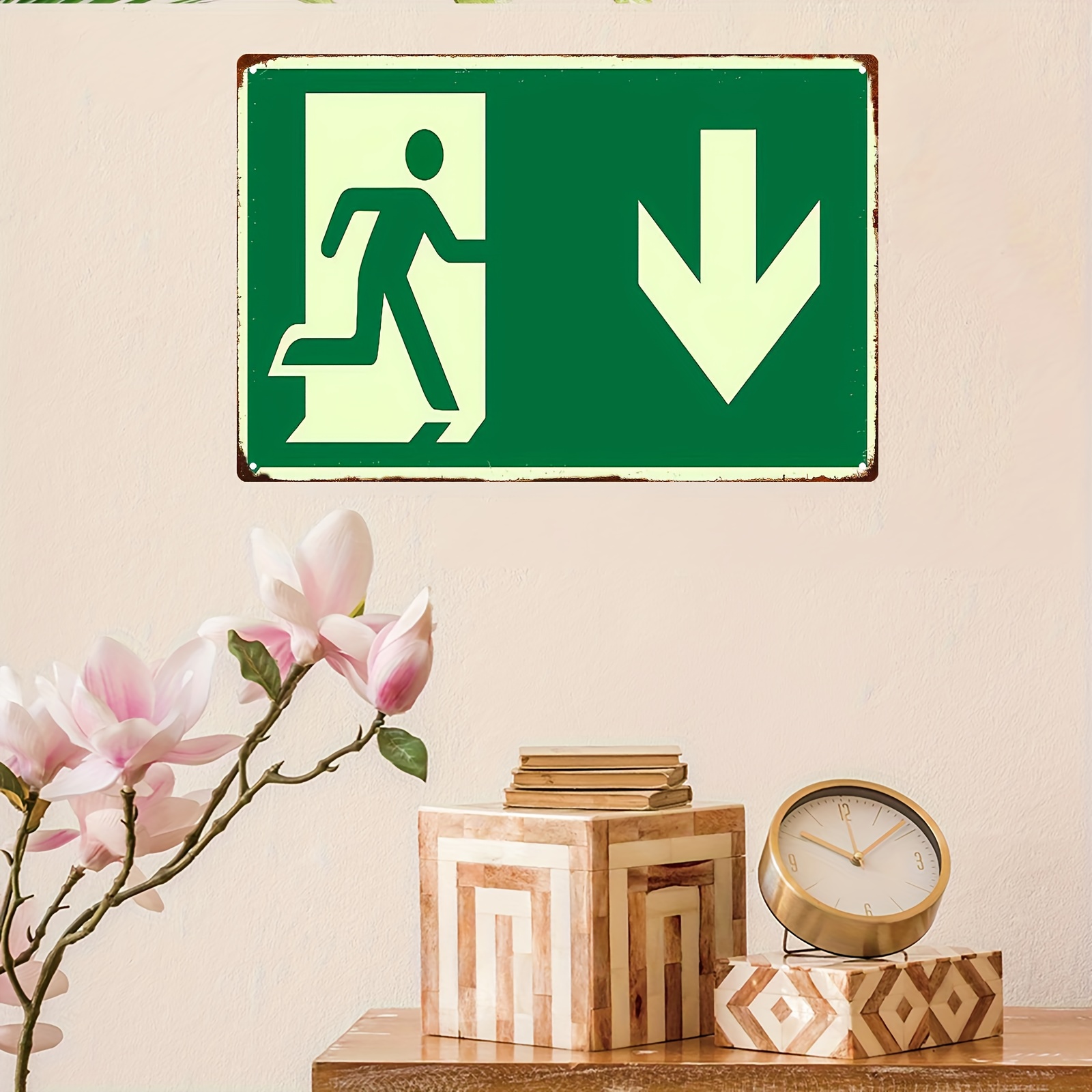 2D Vintage Metal Iron Sign | P – Emergency Exit Sign recenzja i cena