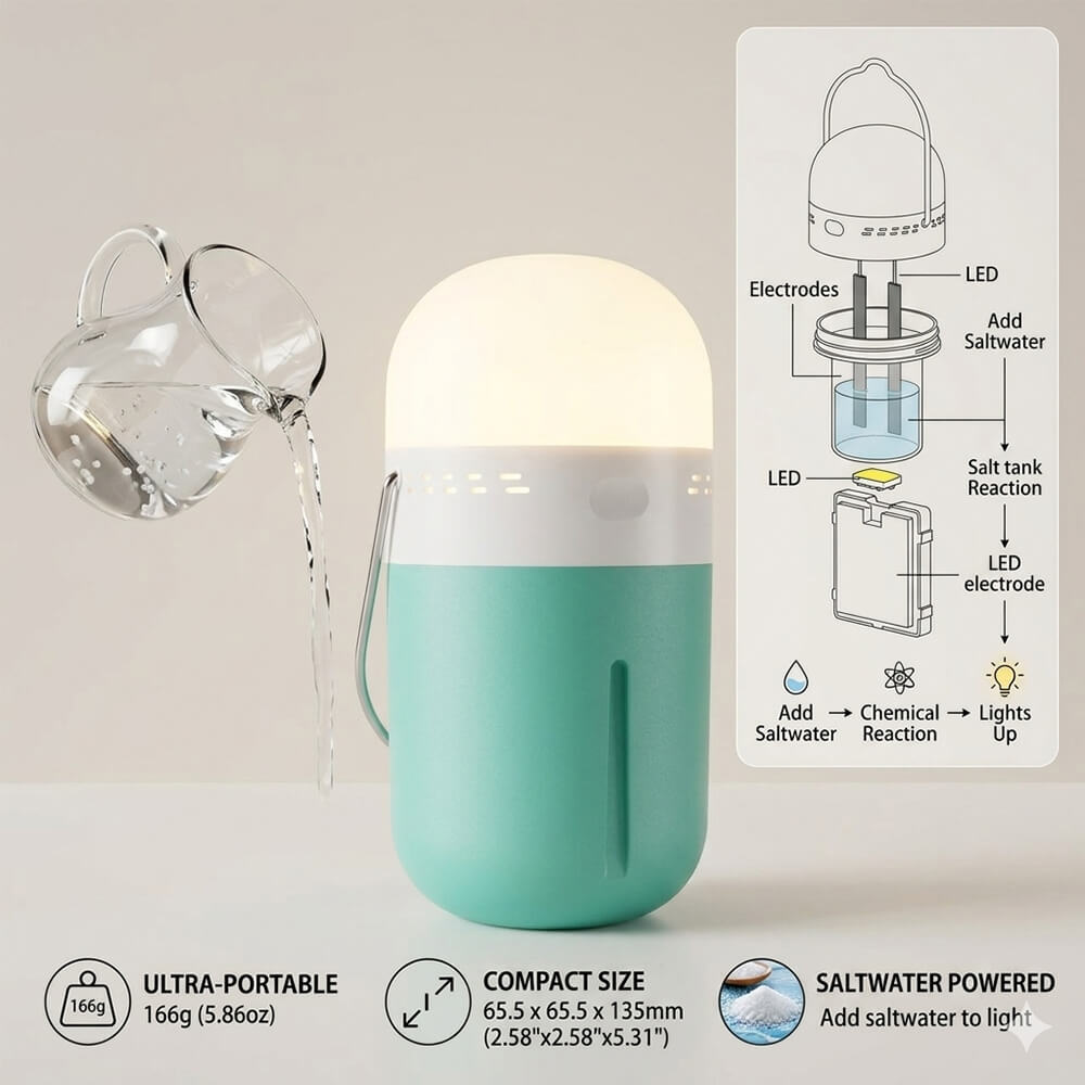 Portable Saline Lamp Compact 6 – Power Outage Light recenzja i cena