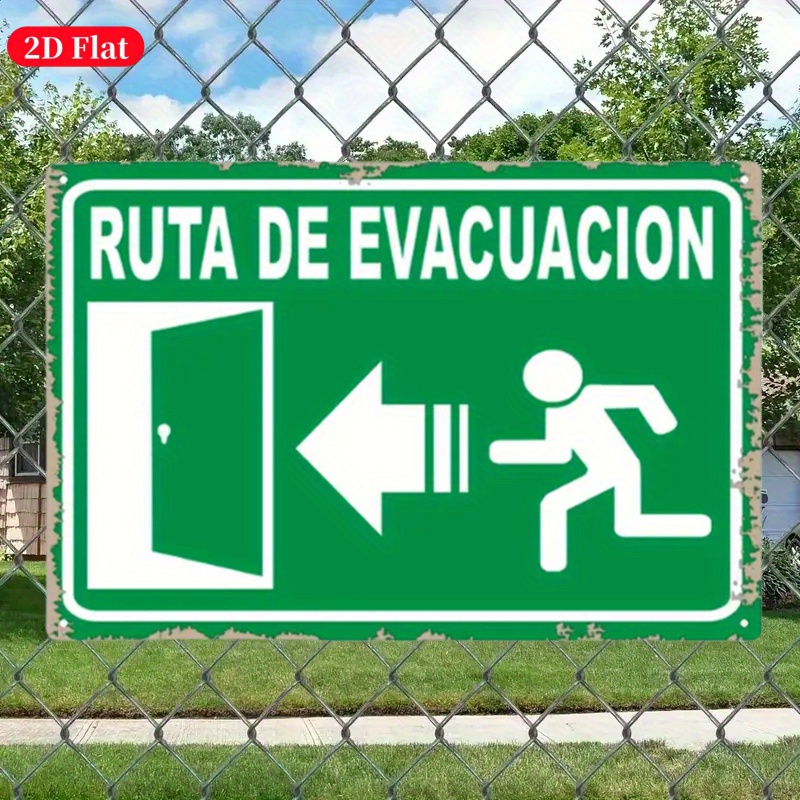 （2D Tin painting）Vintage Metal – Emergency Exit Sign recenzja i cena