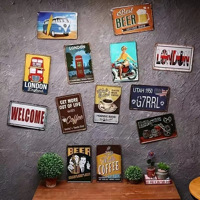 （2D Tin painting）Vintage Metal – Emergency Exit Sign recenzja i cena