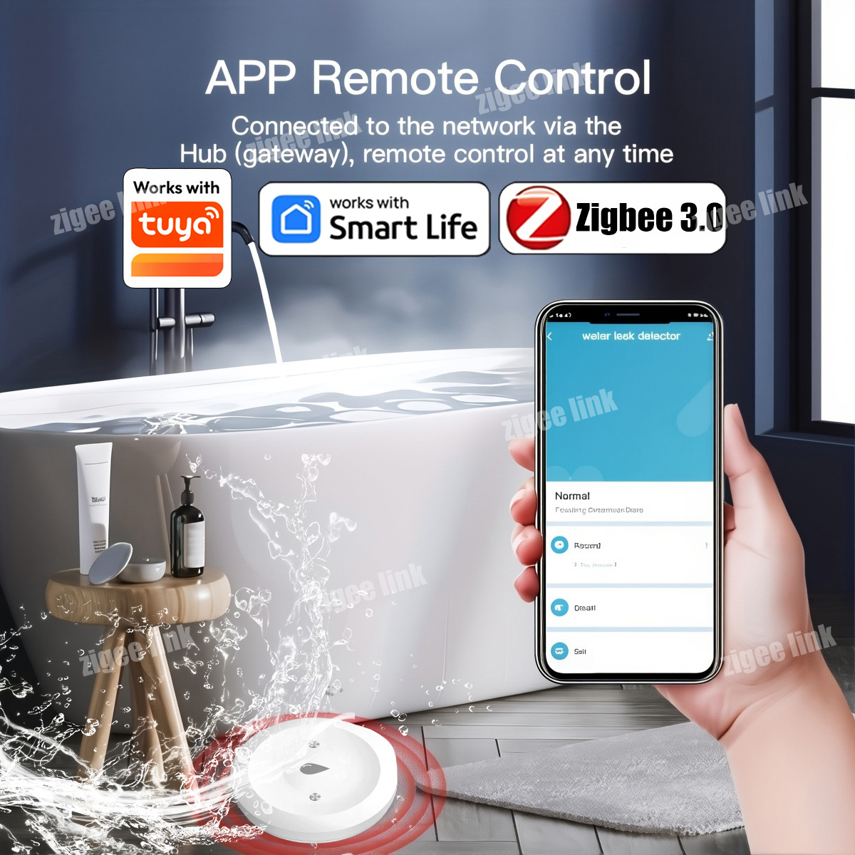 ZigBee 3.0 Water Sensor Smart  – Water Alarm Sensor recenzja i cena