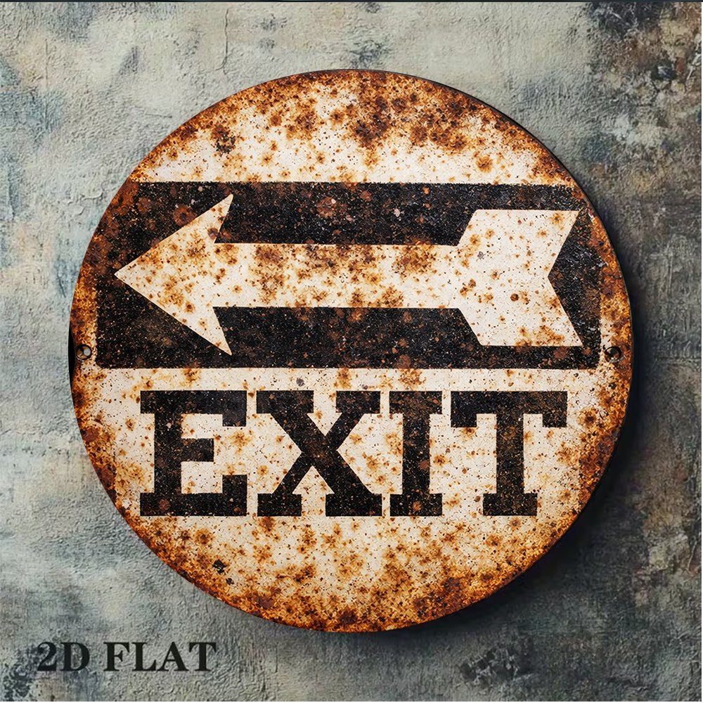2D Metal Sign 8x8in/20x20cm Re – Emergency Exit Sign recenzja i cena
