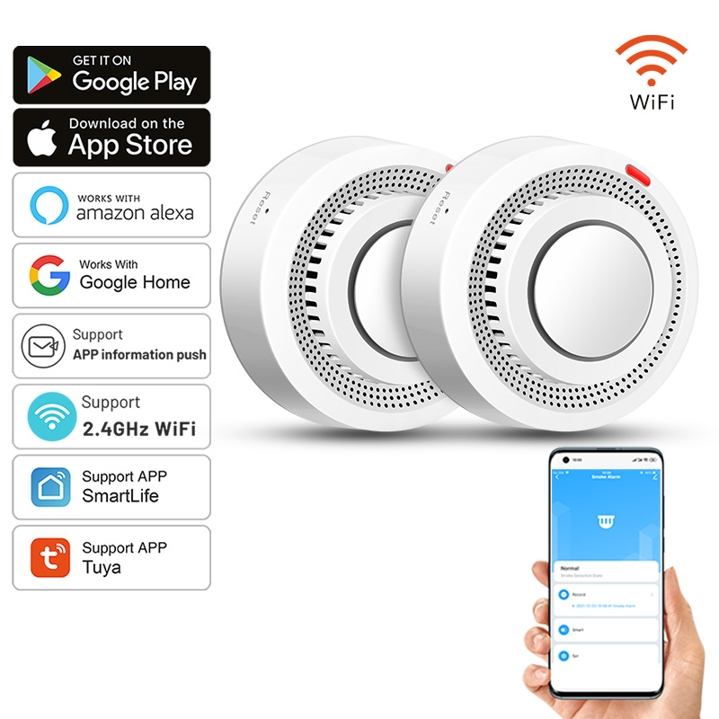 2 Pack Tuya Smart WiFi Smoke D – Smoke Detector Interconnected recenzja i cena