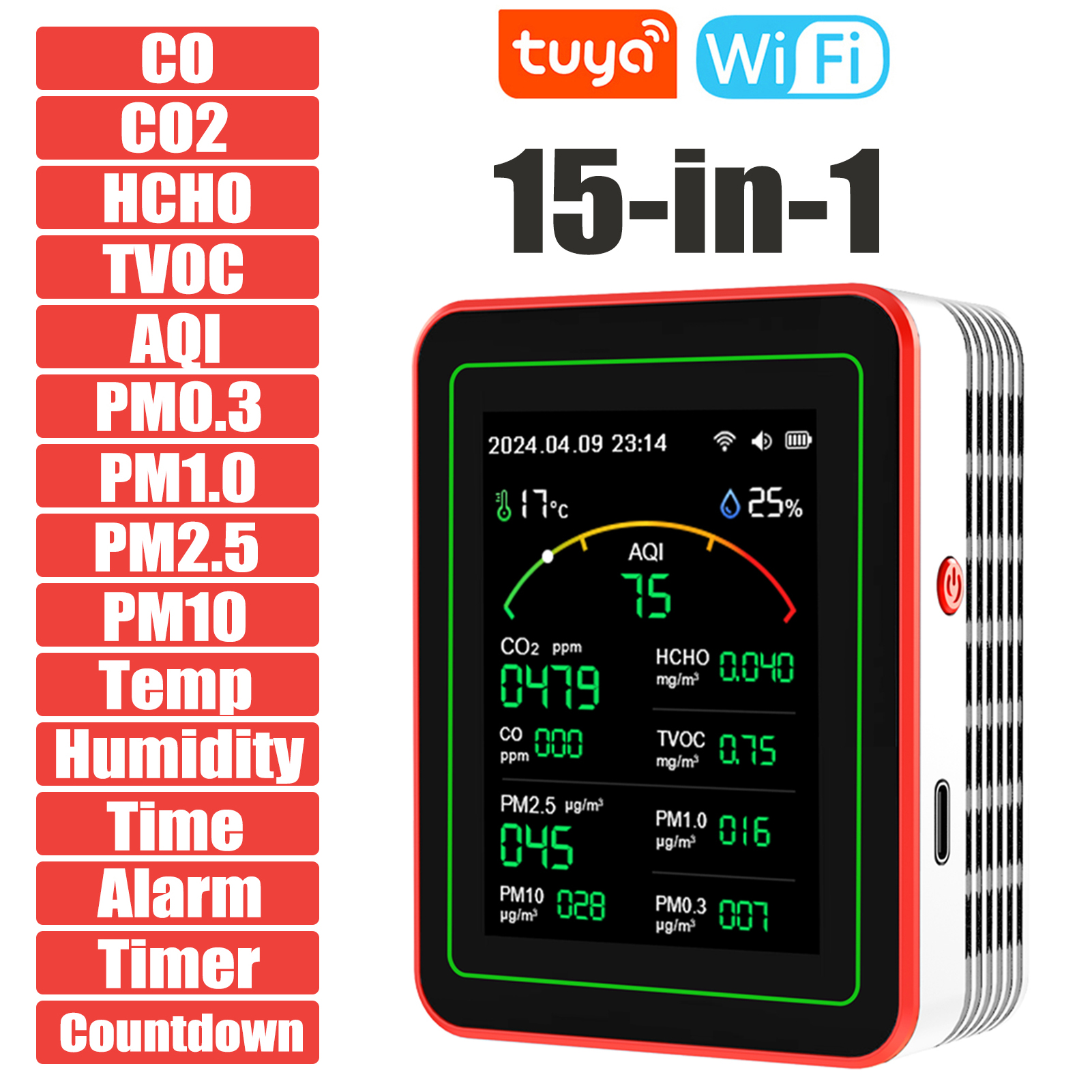 Home Air Quality Monitor Tuya  – Co Detector Plug recenzja i cena