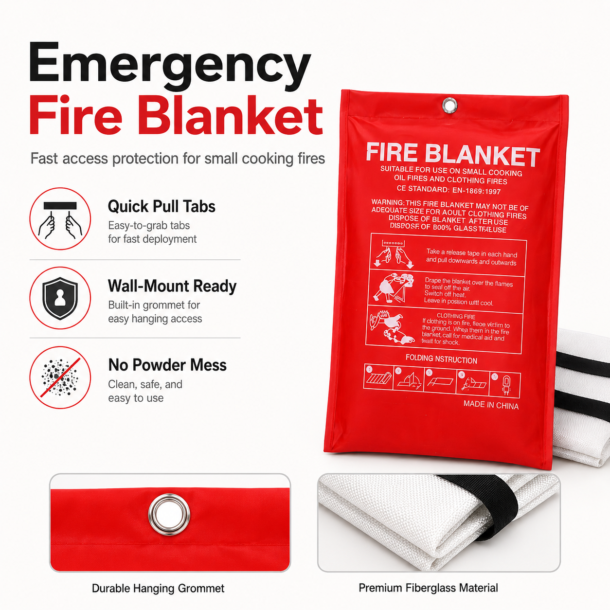 Emergency Fire Blanket For Hom – Fire Blanket Kitchen recenzja i cena
