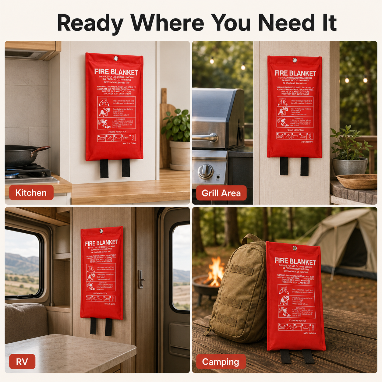 Emergency Fire Blanket For Hom – Fire Blanket Kitchen recenzja i cena