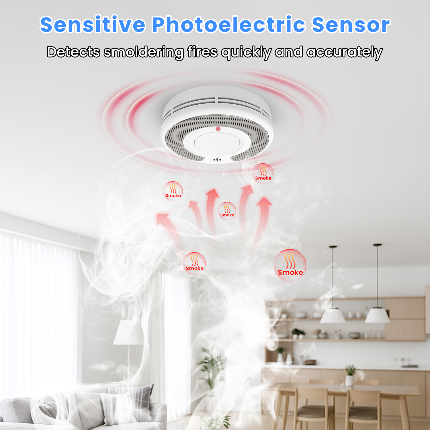 Standalone Smoke Alarm, Smoke  – Smoke Detector Interconnected recenzja i cena
